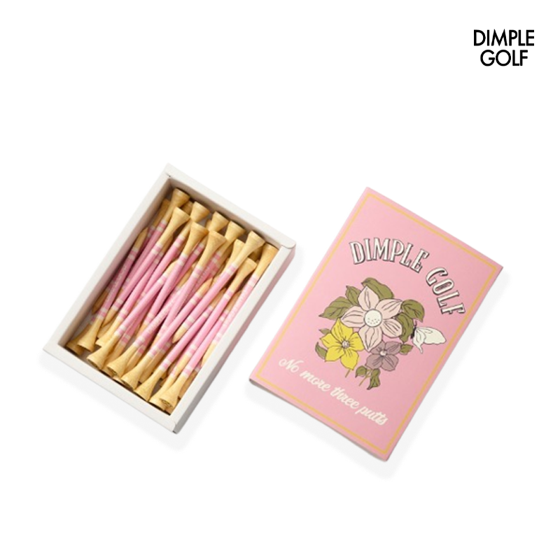 TEE DIMPLE FLOWER WOOD 40PCS PINK