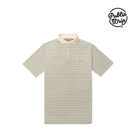 atasan pria golf Public Drip M Drip Strip Jaquard Polo Cream