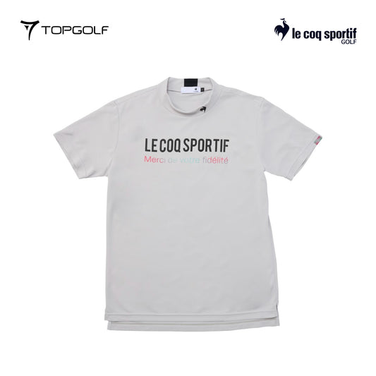 atasan pria golf  Le Coq Polo M Lg5Shs55M 30Th Mock Neck Short Sleeve Gy00 25Ss