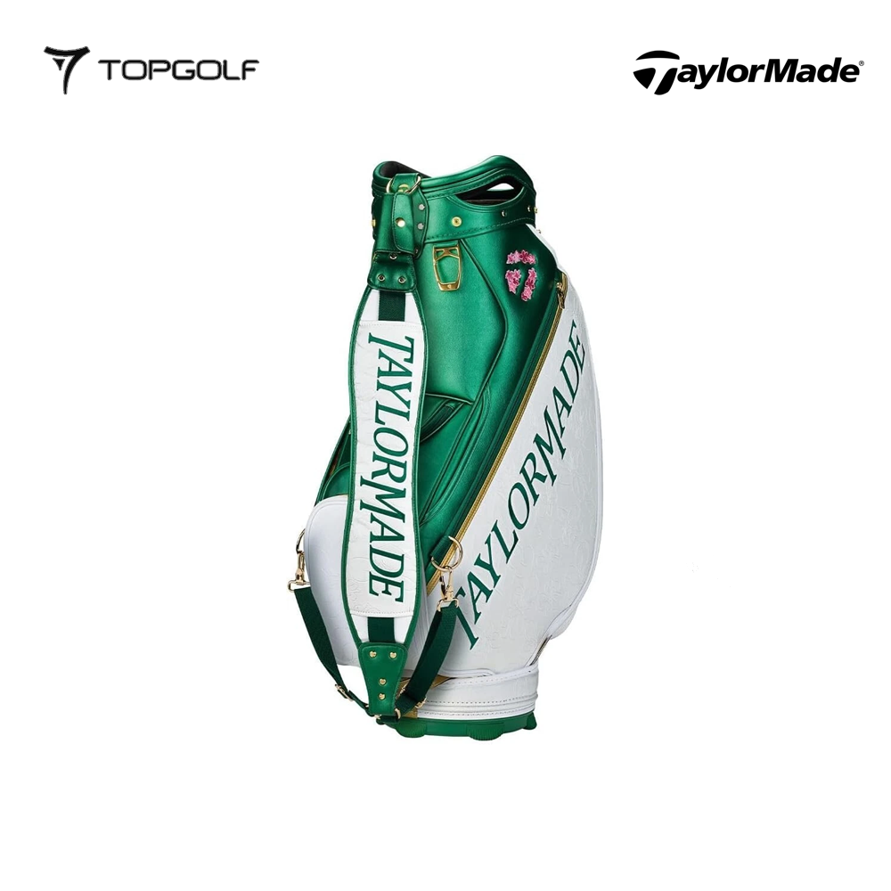 TAYLORMADE 2025 Season Opener Masters Edition Caddie Bag White/Green – Premium Golf Tour Bag