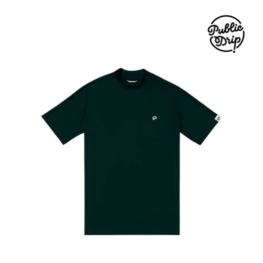 atasan pria golf Public Drip M Mock Neck Green
