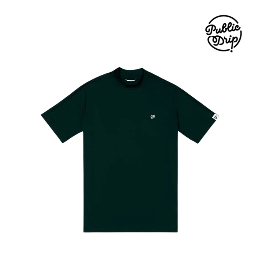 atasan pria golf Public Drip M Mock Neck Green
