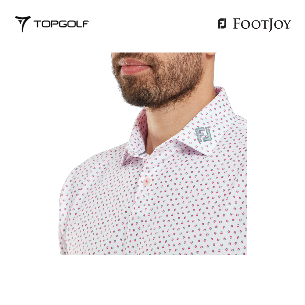 FOOTJOY POLO 32591 FS BOUNCE PRT STRH PIQ WHTHIB