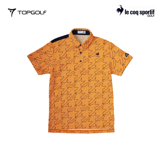 LE COQ POLO MEN LG5SHS19M COOL TOUCH SHORT SLEEVE ORANGE