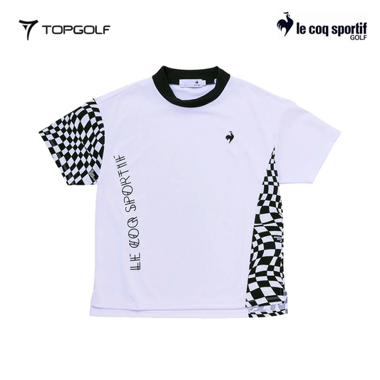 LE COQ POLO WOMEN LG5SHS52L WIDE FIT MOCKNECK SHORT SLEEVE WHITE