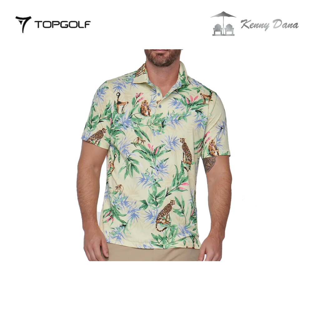 KENNY DANA 104125-2 WILDLIFE MAIZE MEN'S SLIM FIT POLO