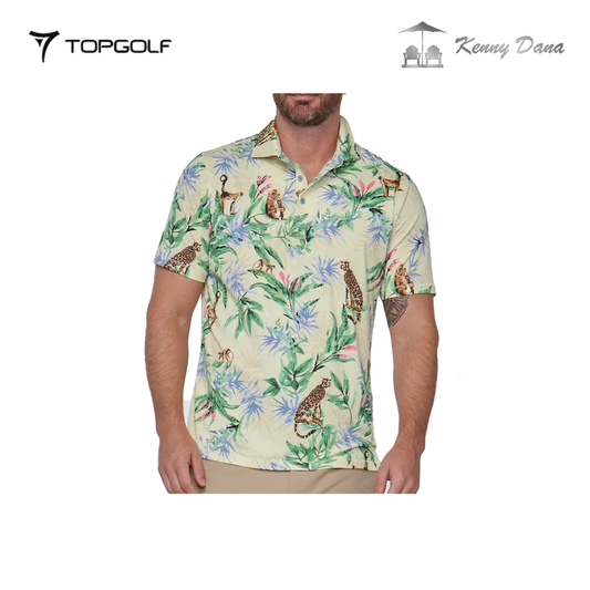 KENNY DANA 104125-2 WILDLIFE MAIZE MEN'S SLIM FIT POLO