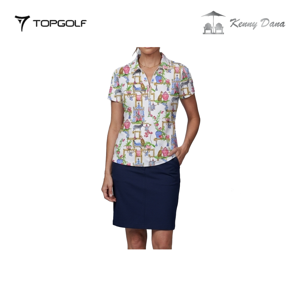 KENNY DANA POLO 43541-2 JAQ MAYFAIR WHITE SHORT SLEEVE POLO SHIRT
