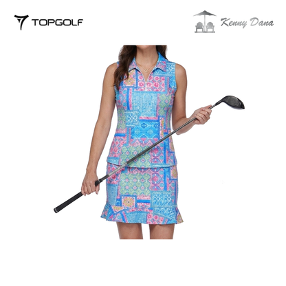 KENNY DANA SLEEVELESS ZIP POLO W 61218 GRANADA PASTEL