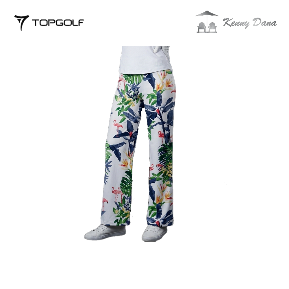 KENNY DANA PALAZZO PANTS W 91326-2 FLAMINGO PALM WHITE