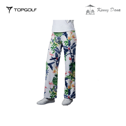 KENNY DANA PALAZZO PANTS W 91326-2 FLAMINGO PALM WHITE