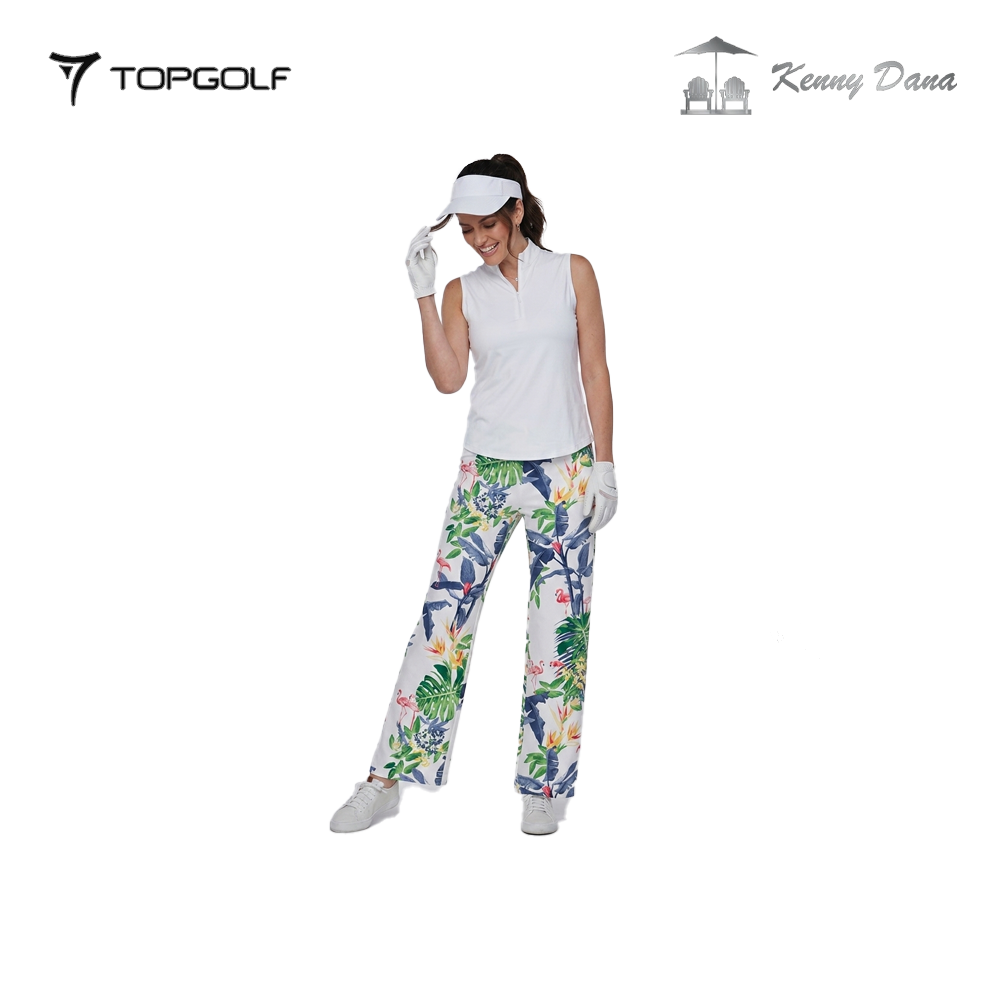 KENNY DANA PALAZZO PANTS W 91326-2 FLAMINGO PALM WHITE