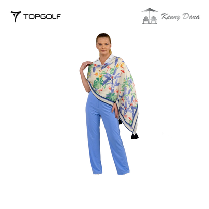 KENNY DANA TOPPER W 10326-1 FLAMINGO PALM PONCHO