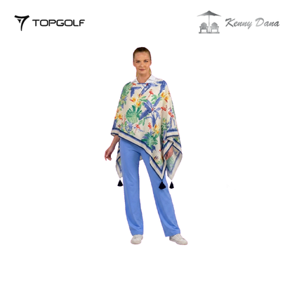 KENNY DANA TOPPER W 10326-1 FLAMINGO PALM PONCHO
