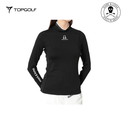 MARK&LONA HEC Dual Collar Performance Mock Women Black