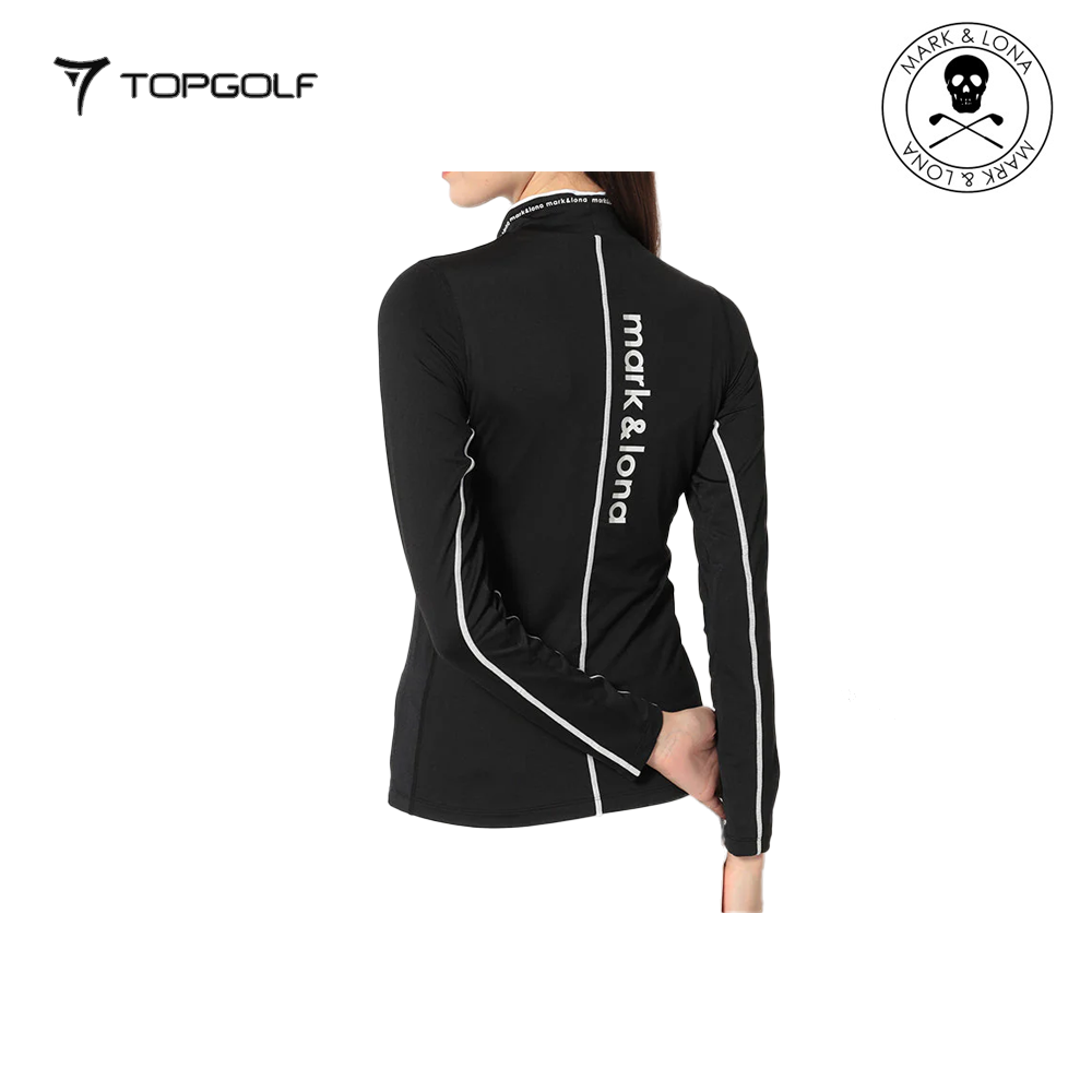 MARK&LONA HEC Dual Collar Performance Mock Women Black