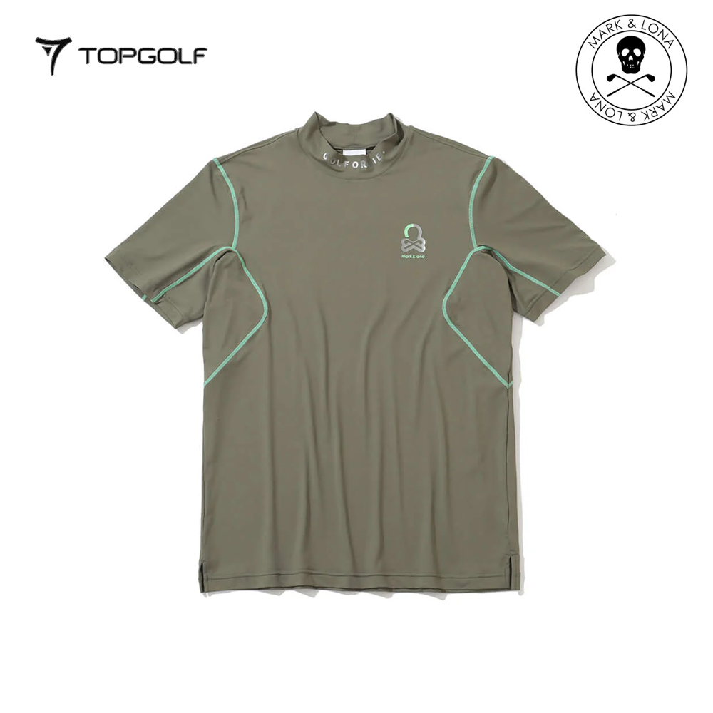 MARK&LONA Fluxx Mock Neck Shirt Men Khaki