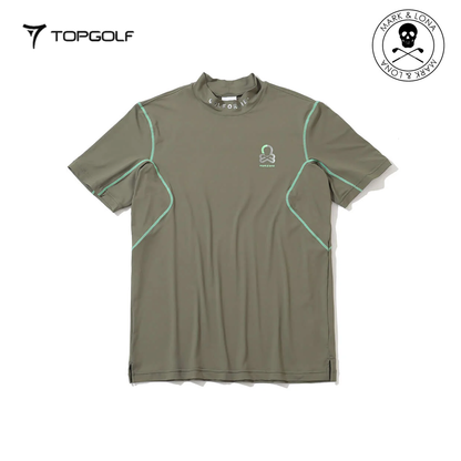 MARK&LONA Fluxx Mock Neck Shirt Men Khaki