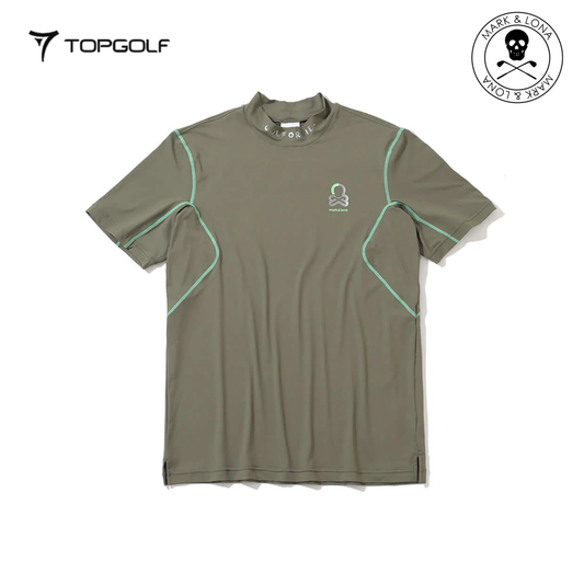 MARK&LONA Fluxx Mock Neck Shirt Men Khaki