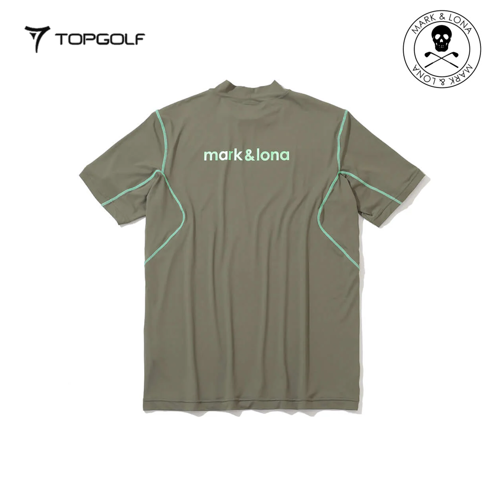 MARK&LONA Fluxx Mock Neck Shirt Men Khaki