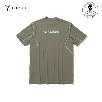 MARK&LONA Fluxx Mock Neck Shirt Men Khaki