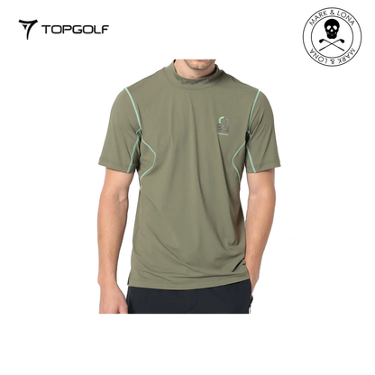 MARK&LONA Fluxx Mock Neck Shirt Men Khaki