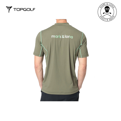 MARK&LONA Fluxx Mock Neck Shirt Men Khaki