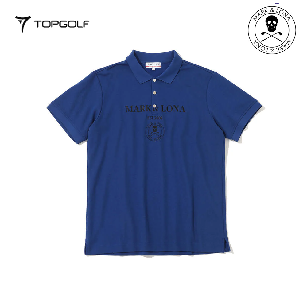 MARK&LONA Gauge Camouflage Jacquard Polo Men Blue