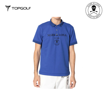 MARK&LONA Gauge Camouflage Jacquard Polo Men Blue