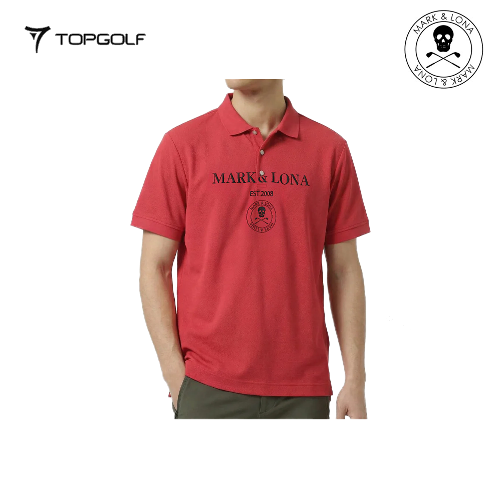 MARK&LONA Gauge Camouflage Jacquard Polo Men Red