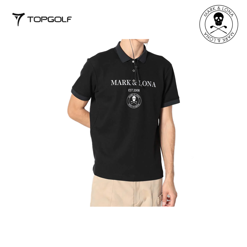 MARK&LONA Gauge Camouflage Jacquard Polo Men Black