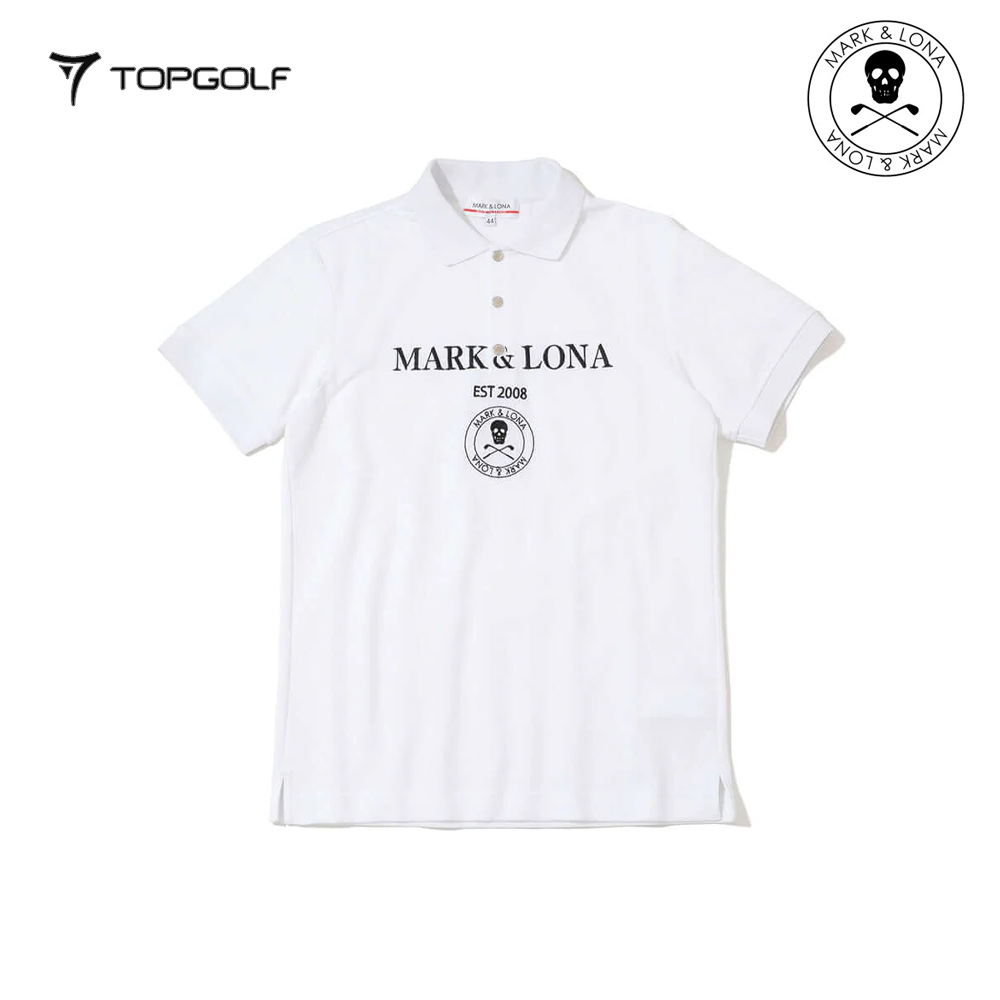 MARK&LONA Gauge Camouflage Jacquard Polo Men White