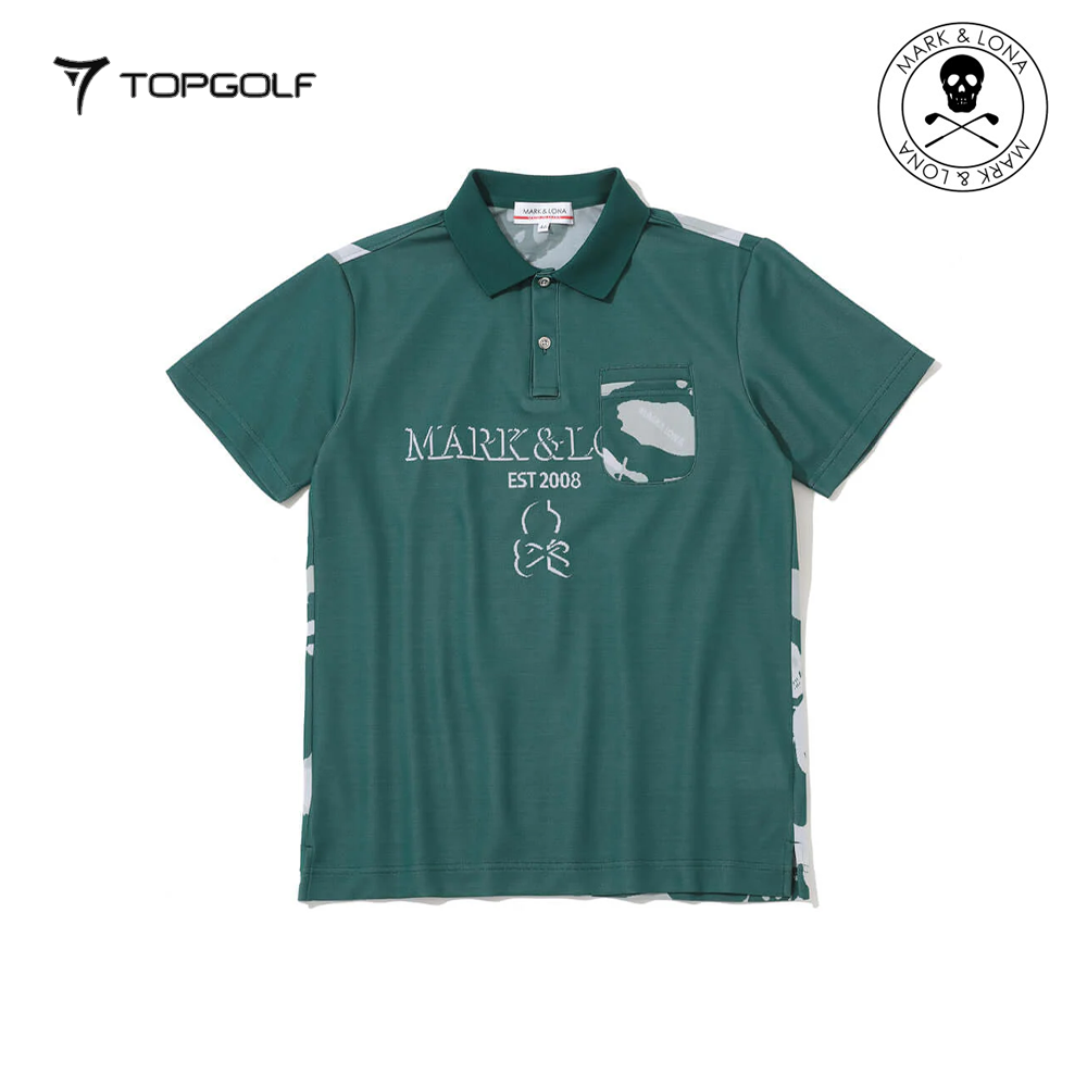 MARK&LONA Gauge Camouflage Jacquard Polo Men Green