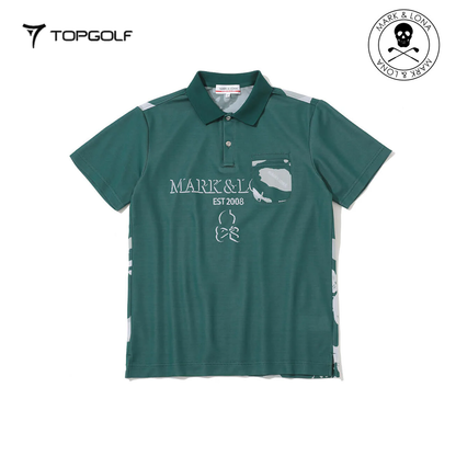 MARK&LONA Gauge Camouflage Jacquard Polo Men Green