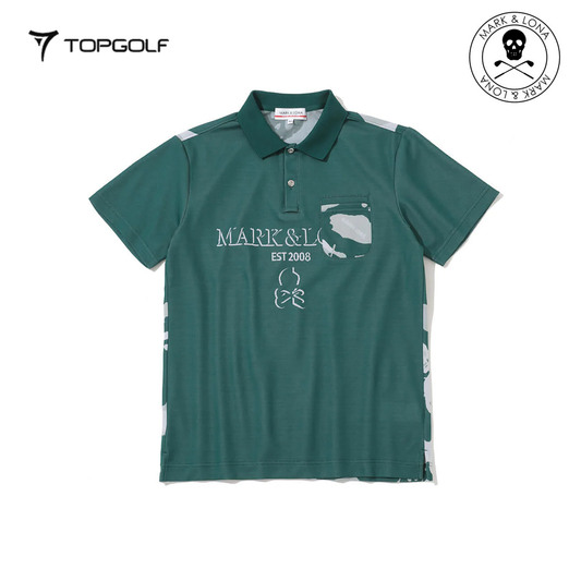 MARK&LONA Gauge Camouflage Jacquard Polo Men Green