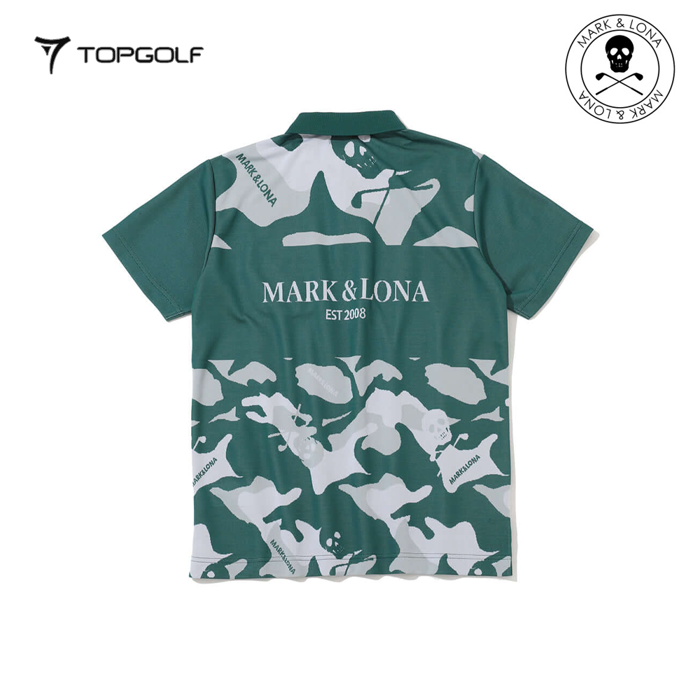 MARK&LONA Gauge Camouflage Jacquard Polo Men Green