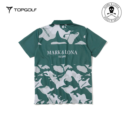 MARK&LONA Gauge Camouflage Jacquard Polo Men Green