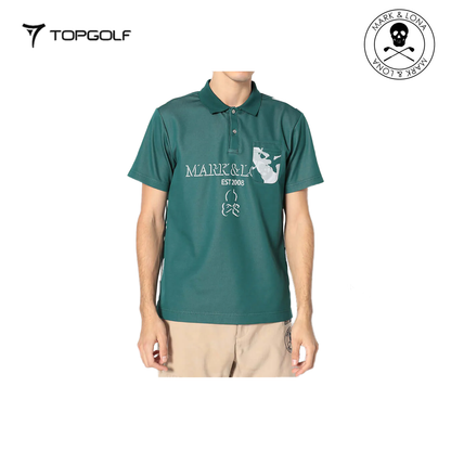 MARK&LONA Gauge Camouflage Jacquard Polo Men Green