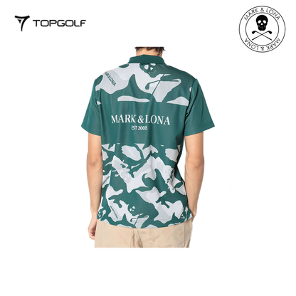 MARK&LONA Gauge Camouflage Jacquard Polo Men Green