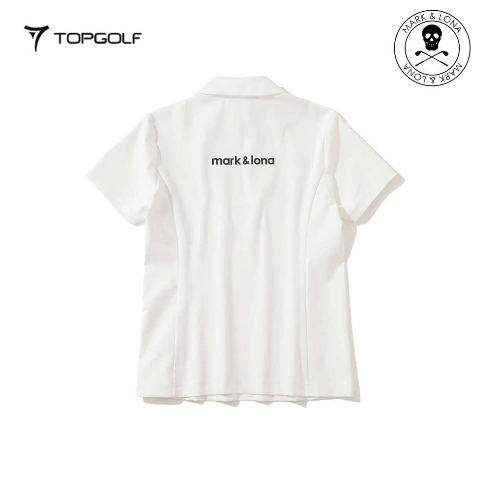 MARK&LONA Noble Swarovski Zip Polo Women White