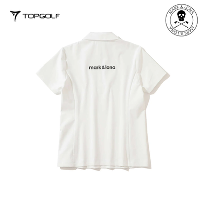 MARK&LONA Noble Swarovski Zip Polo Women White