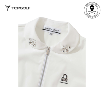 MARK&LONA Noble Swarovski Zip Polo Women White