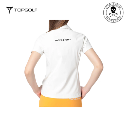 MARK&LONA Noble Swarovski Zip Polo Women White