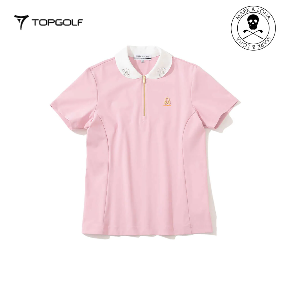 MARK&LONA Noble Swarovski Zip Polo Women Pink