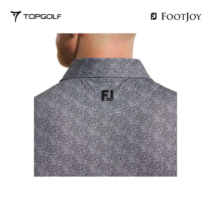 FOOTJOY POLO MEN SHIRT 32774 FS SPECKLE PRT LSL BLACK/WHITE