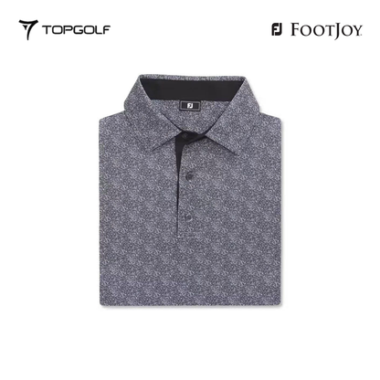 FOOTJOY POLO MEN SHIRT 32774 FS SPECKLE PRT LSL BLACK/WHITE
