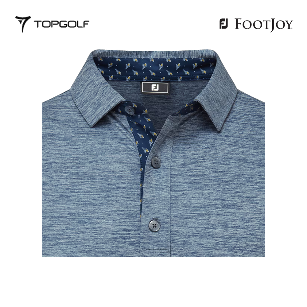FOOTJOY POLO MEN SHIRT 32702 FS HTHR LSL W NAVY