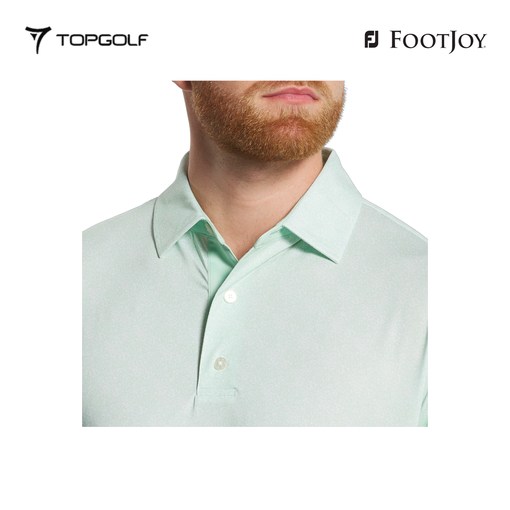 FOOTJOY POLO MEN SHIRT 32786 FS SPECKLE PRT PISTACHIO/WHITE
