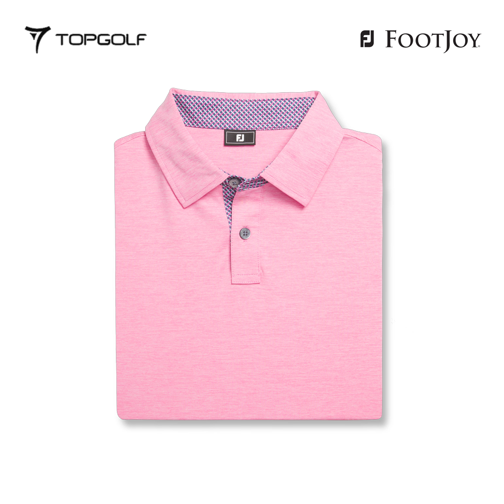 FOOTJOY POLO 32578 FS HTHR LSL LATTICE TRIM PINK