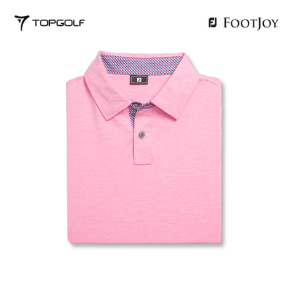 FOOTJOY POLO 32578 FS HTHR LSL LATTICE TRIM PINK